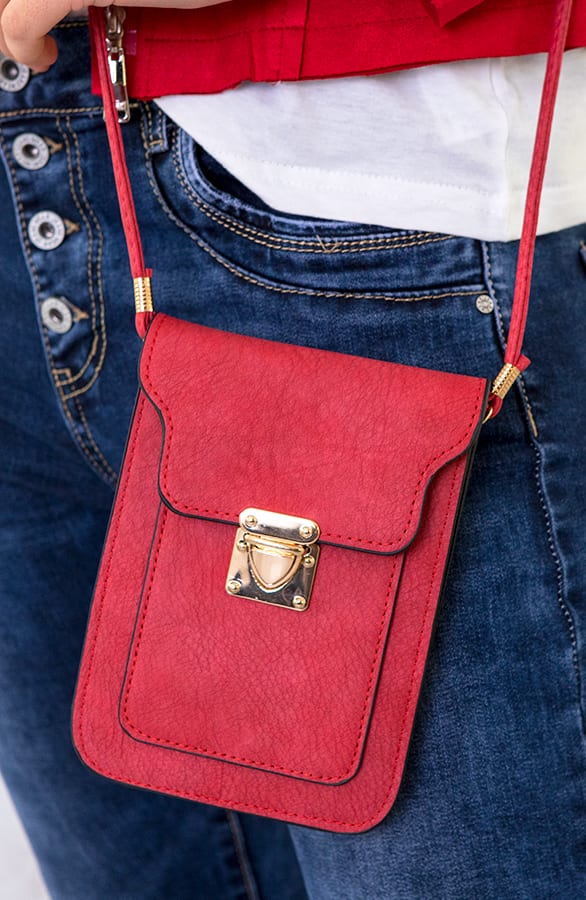 Schoudertasje Gesp Dames Rood – shoparchief, foto 1