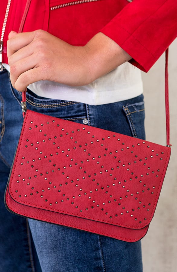 Studs Tasje Zigzag Rood – shoparchief, foto 1