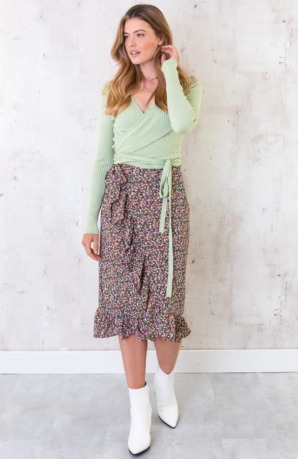 Bloemenprint Midi Rok – shoparchief, foto 3