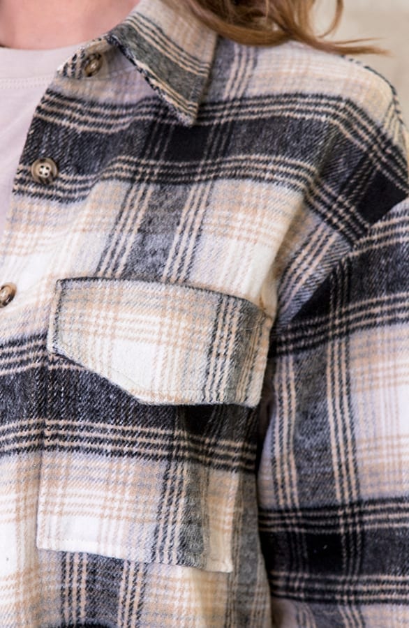 Checkered Blouse Soft Zwart – shoparchief, foto 4