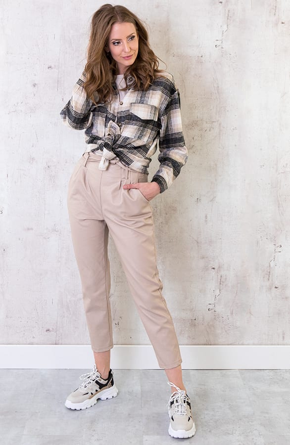 Checkered Blouse Soft Zwart – shoparchief, foto 3
