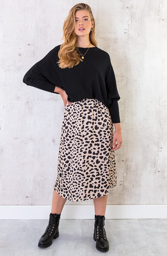 Cheetah Satin Rok Beige – shoparchief, foto 2