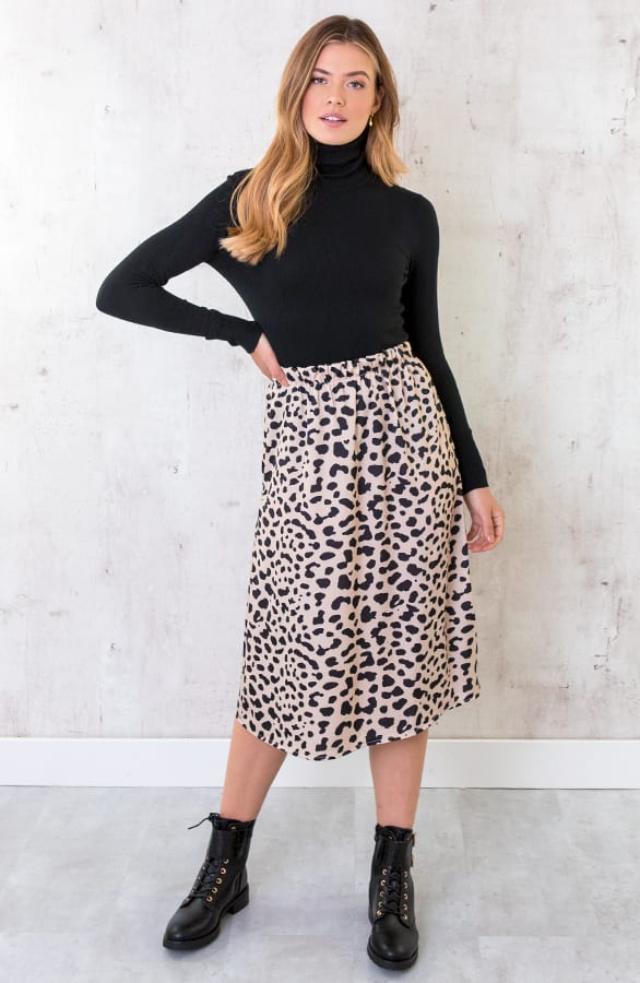 Cheetah Satin Rok Beige – shoparchief, foto 5