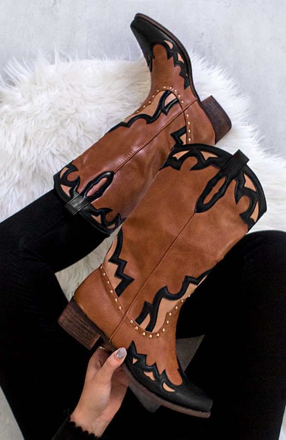 Cowboylaarzen Leer Deluxe Cognac – shoparchief, foto 1