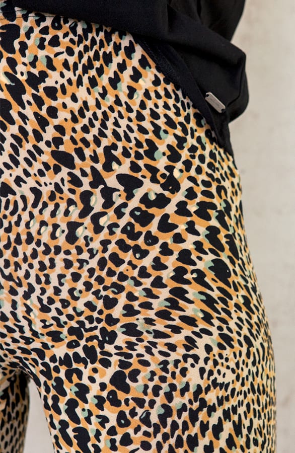 Flared Broek Print Camel Groen – shoparchief, foto 3