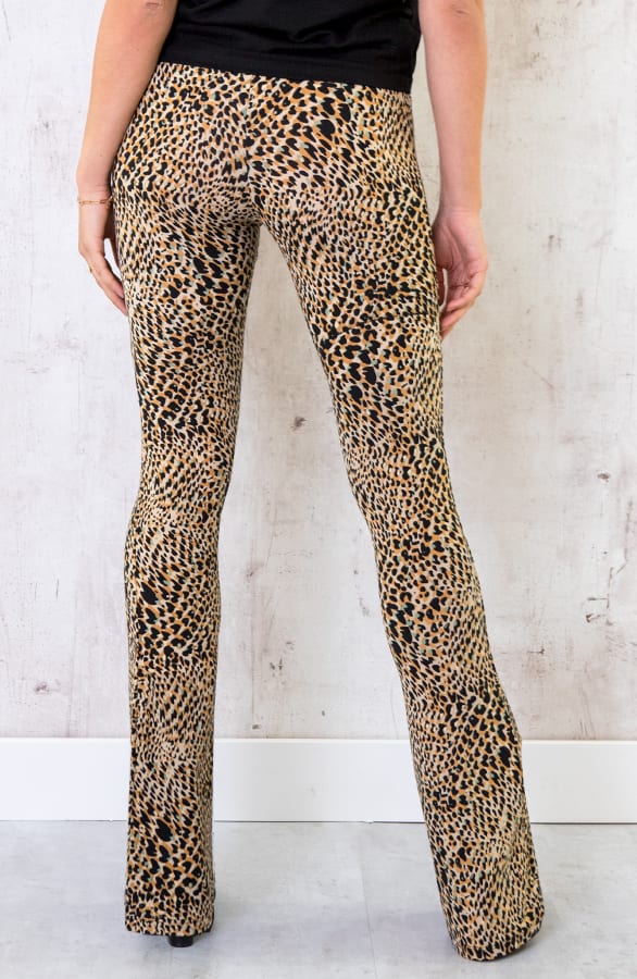Flared Broek Print Camel Groen – shoparchief, foto 5