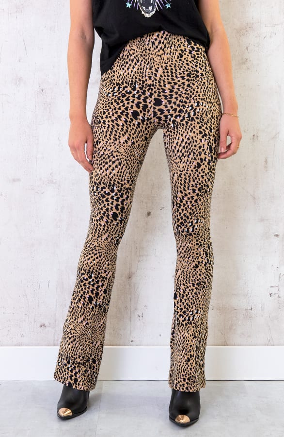 Flared Broek Print Camel Roze – shoparchief, foto 1