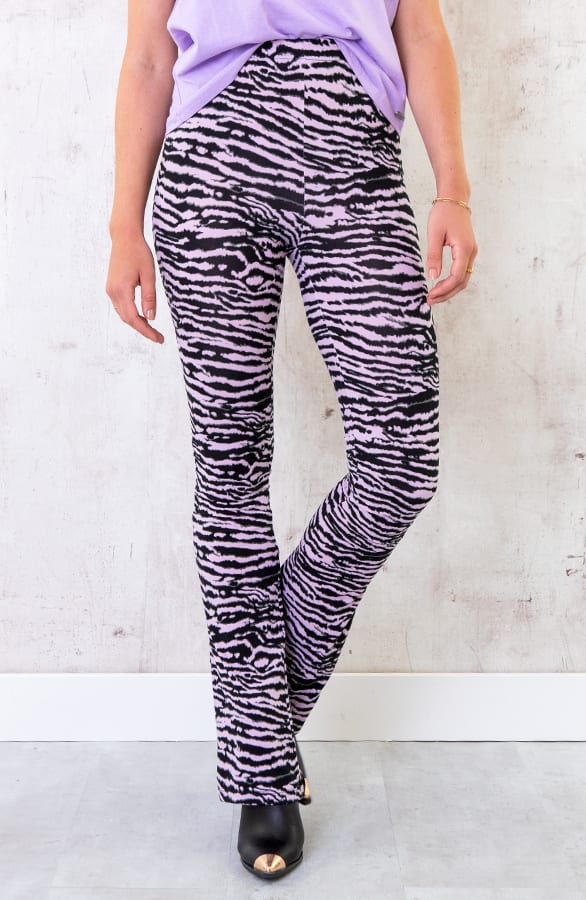Flared Broek Zebra Lila – shoparchief, foto 1