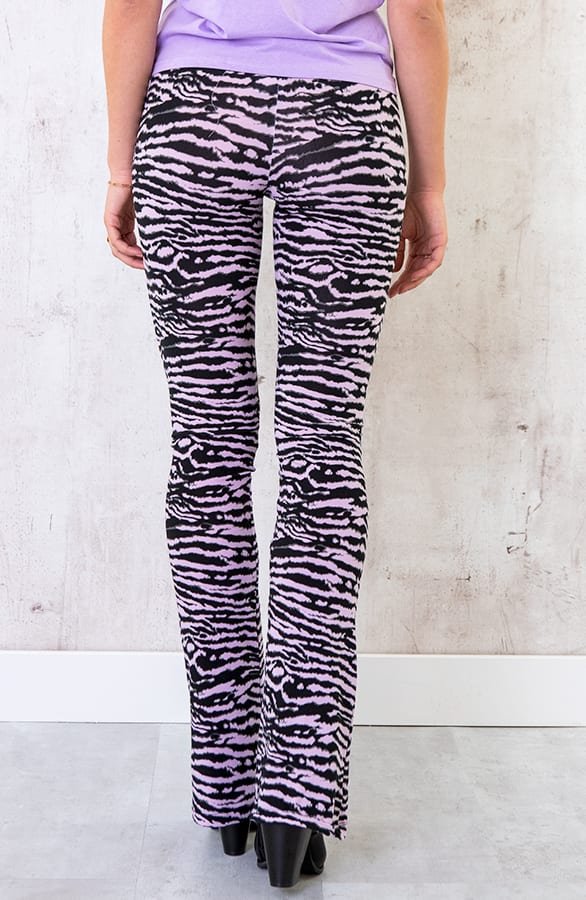 Flared Broek Zebra Lila – shoparchief, foto 6