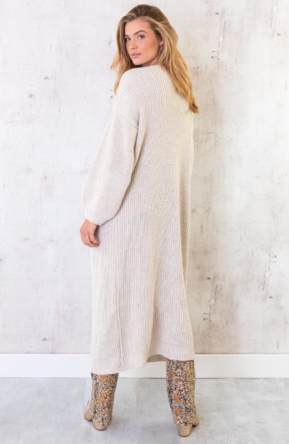 Gebreid Vest Lang Beige – shoparchief, foto 11