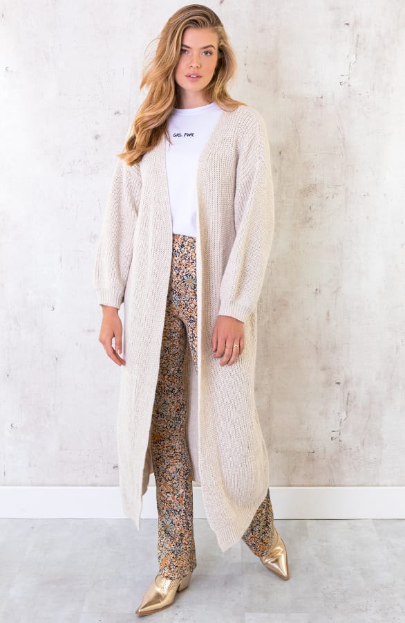 Gebreid Vest Lang Beige – shoparchief, foto 10