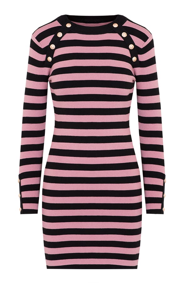 Gestreepte Jurk Knopen Roze – shoparchief, foto 6
