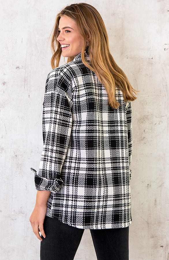 Jacket Geblokt Zwart Wit – shoparchief, foto 4