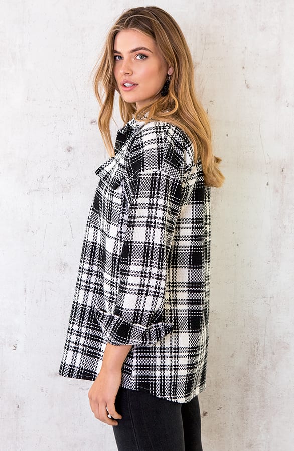 Jacket Geblokt Zwart Wit – shoparchief, foto 2