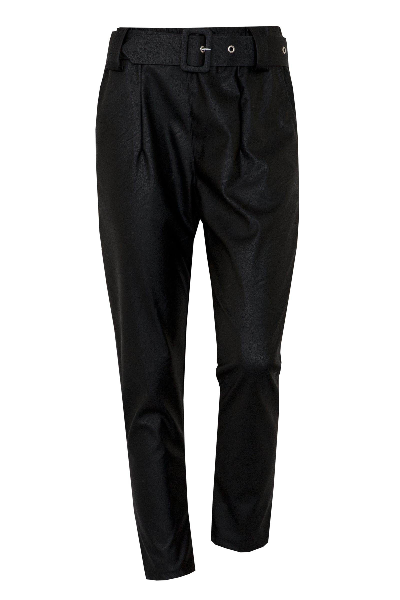 Leren Broek Met Riem Zwart – shoparchief, foto 7