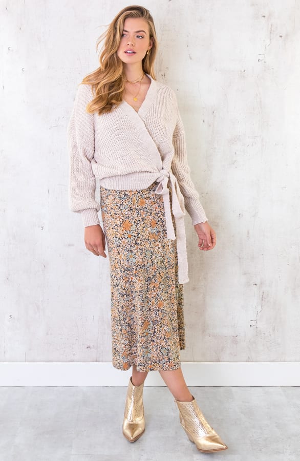 Midi Rok Jersey Bloemen – shoparchief, foto 7