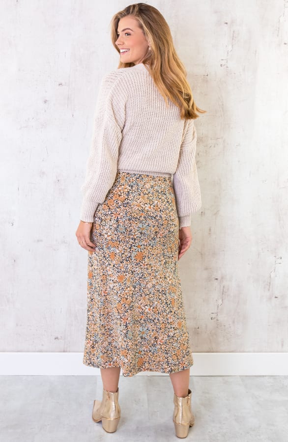 Midi Rok Jersey Bloemen – shoparchief, foto 9