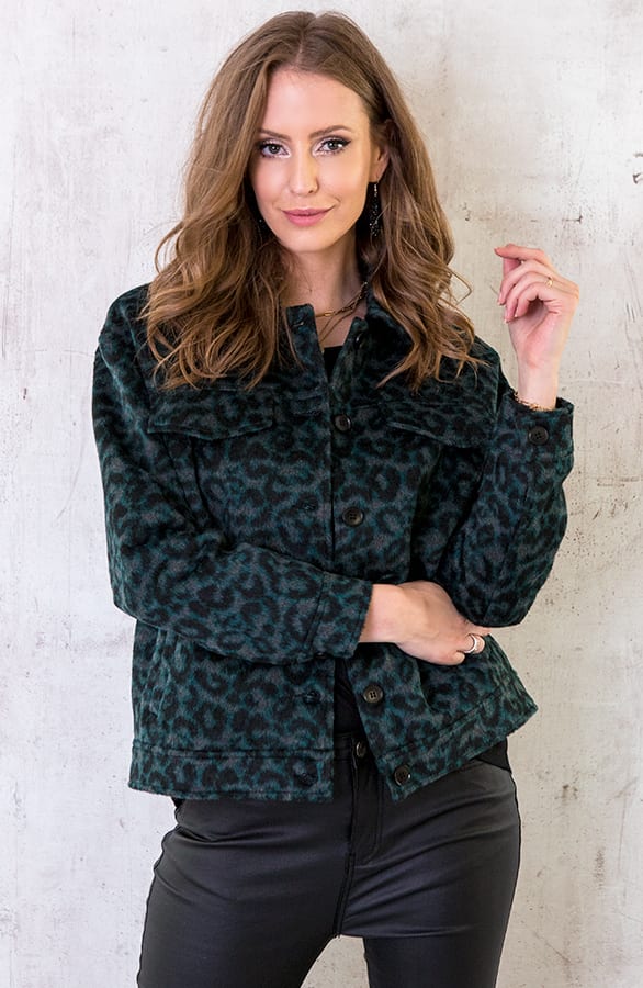 Panter Fleece Jacket Smaragdgroen – shoparchief, foto 3