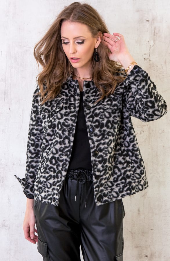 Panter Fleece Jacket Zwart – shoparchief, foto 5