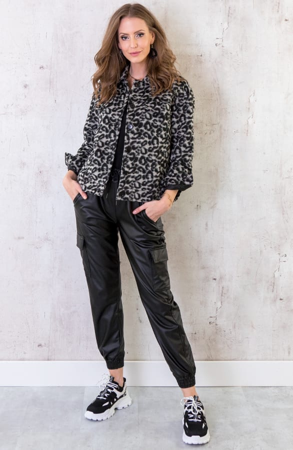 Panter Fleece Jacket Zwart – shoparchief, foto 4