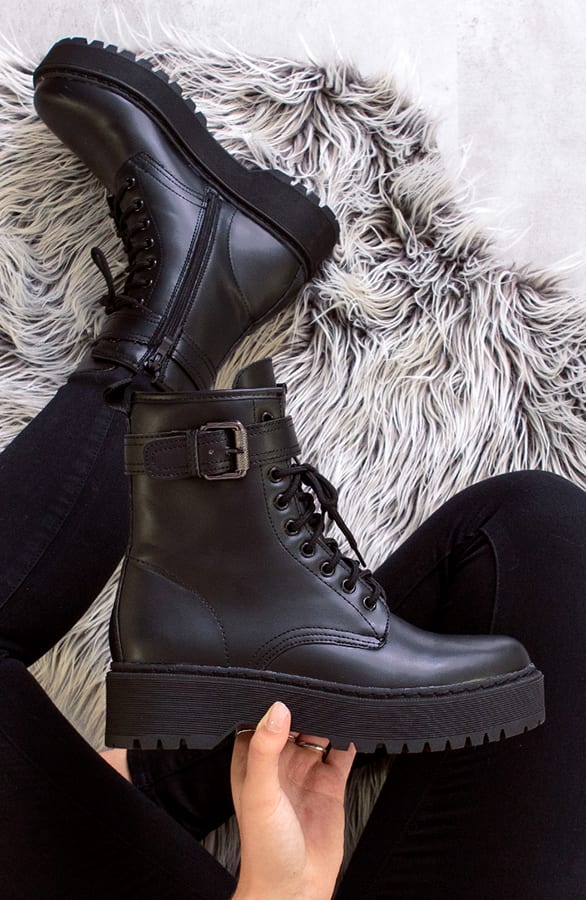 Plateau Boots Dames Zwart – shoparchief, foto 1