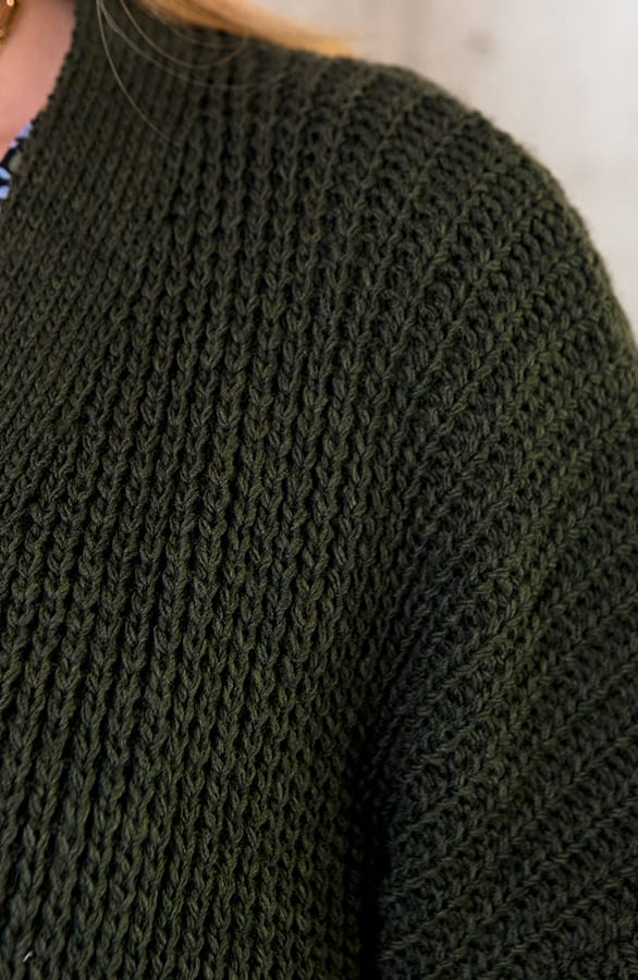 Schleife Cardigan Gestrickt Armeegrün, Shoparchiv, Foto 5
