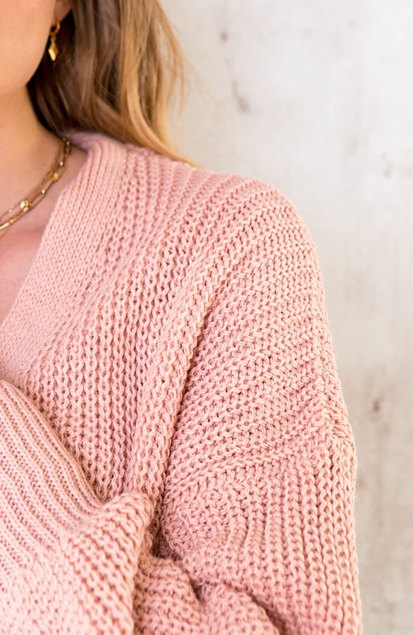 Strik Vest Gebreid Roze – shoparchief, foto 3
