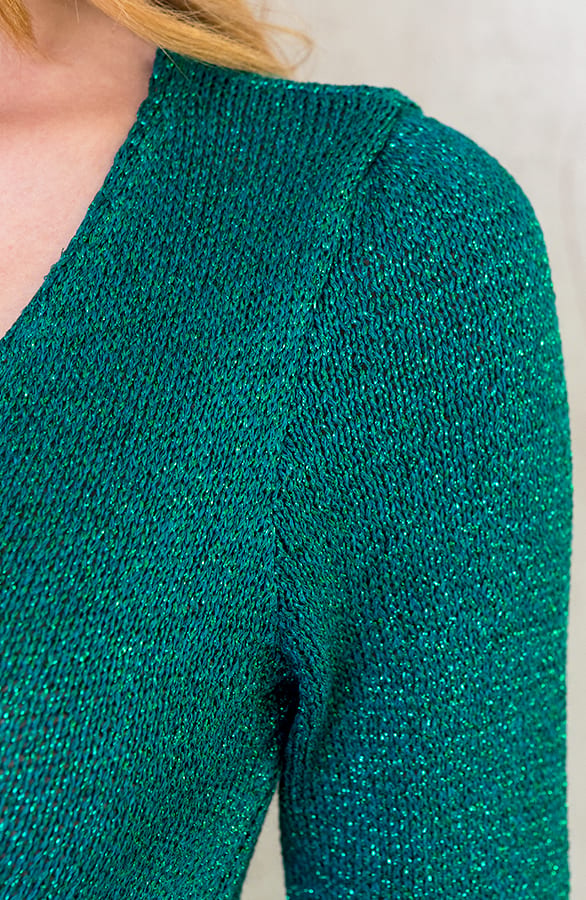 Strik Vest Lurex Turquoise – shoparchief, foto 5