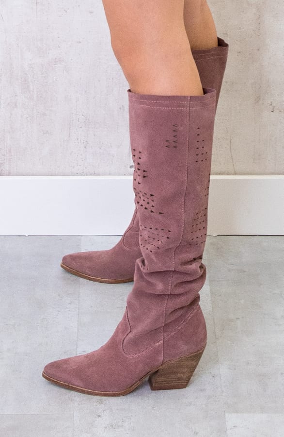 Suede Laarzen Deluxe Oud Roze – shoparchief, foto 2