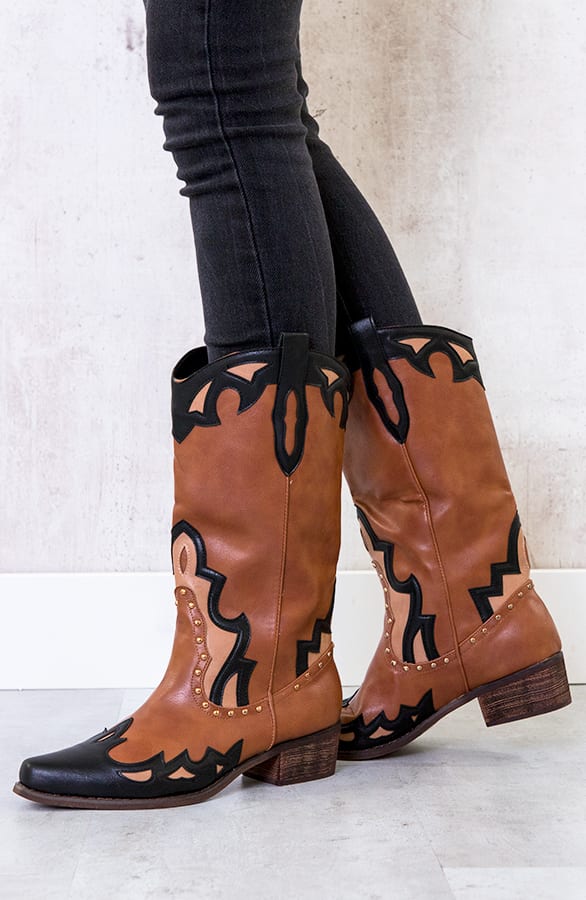 Cowboylaarzen Leer Deluxe Cognac – shoparchief, foto 2