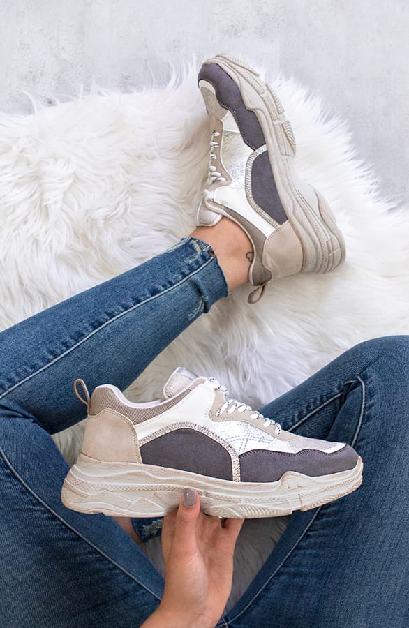 Dad Sneakers Dames Beige – shoparchief, foto 1
