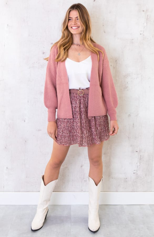 Gebreid Vest Basic Oud Roze – shoparchief, foto 2