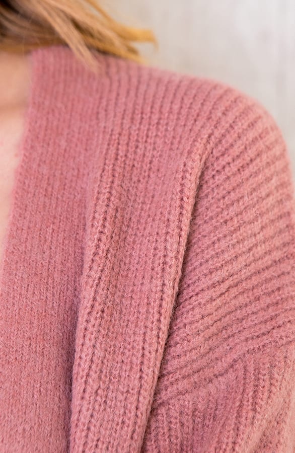 Gebreid Vest Basic Oud Roze – shoparchief, foto 5