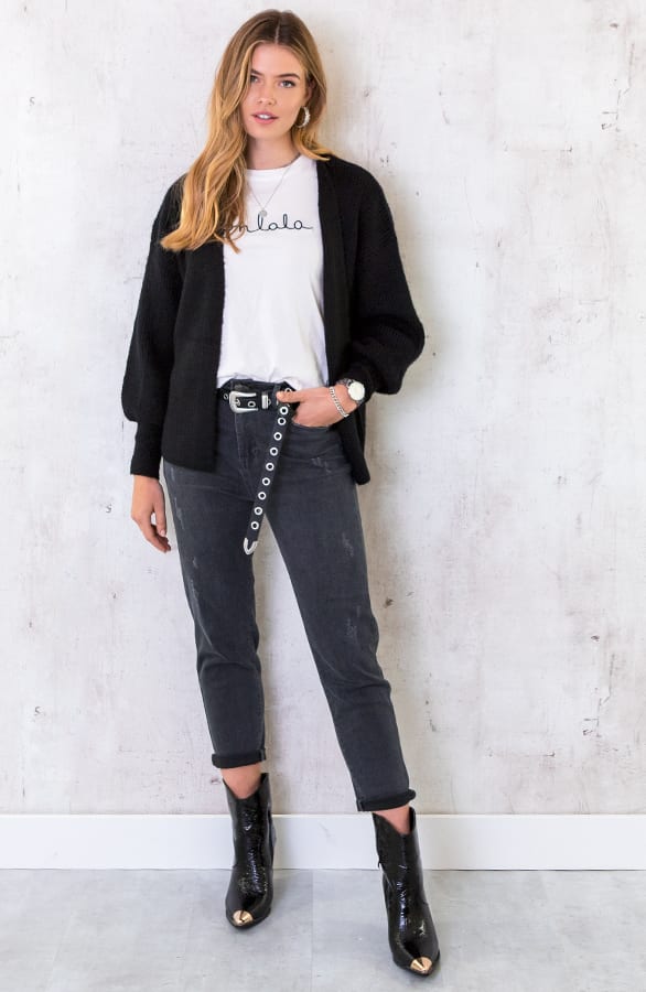 Gebreid Vest Basic Zwart – shoparchief, foto 5