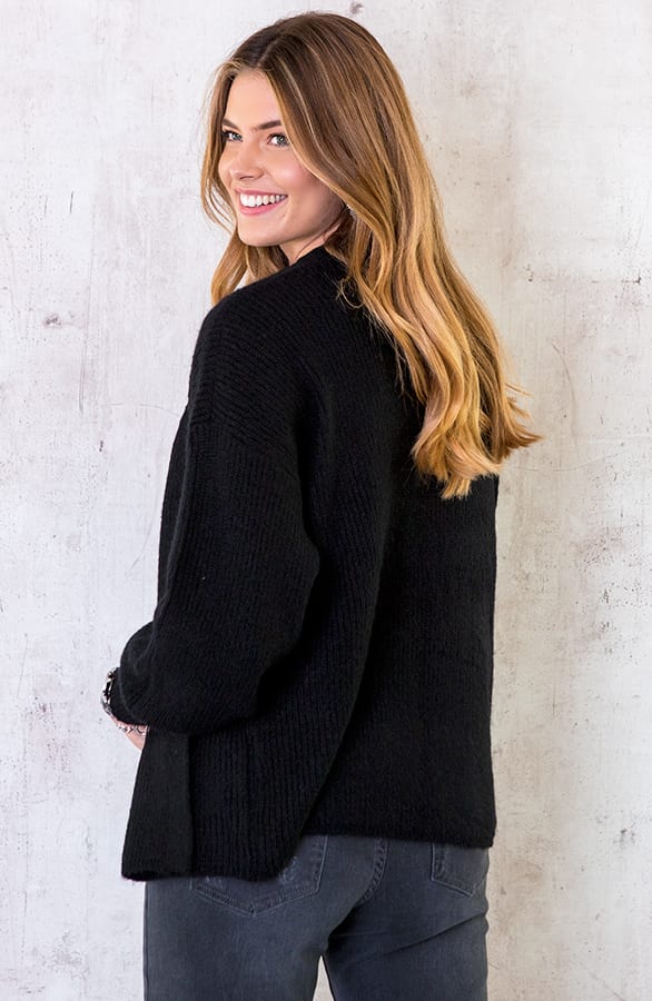 Gebreid Vest Basic Zwart – shoparchief, foto 4