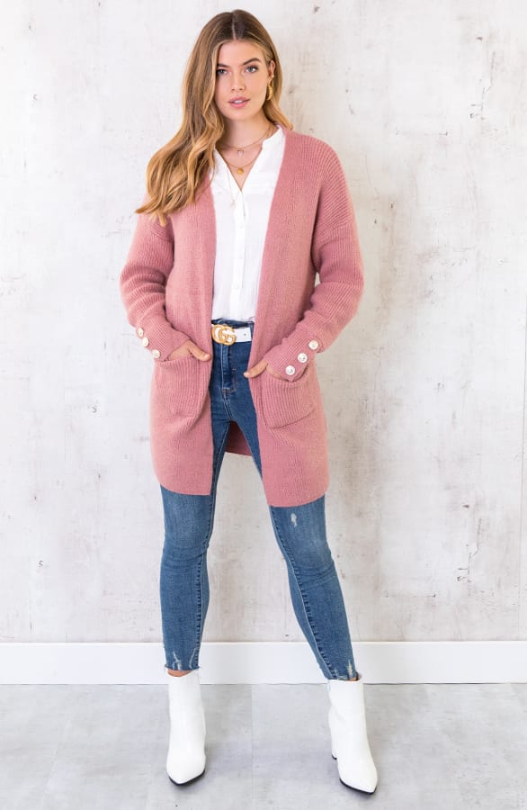 Strick Cardigan Knöpfe Altrosa, Shoparchiv, Foto 2