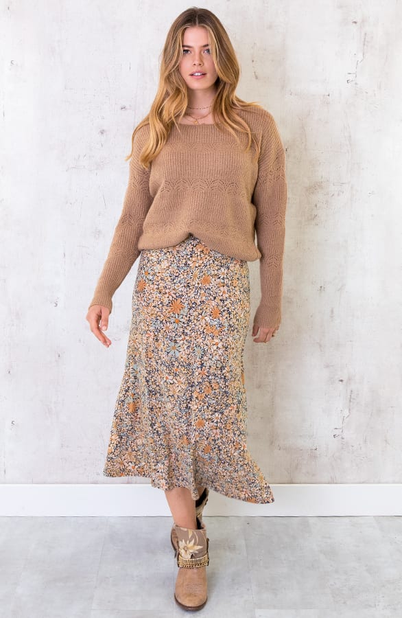 Gebreide Kanten Trui Camel – shoparchief, foto 5