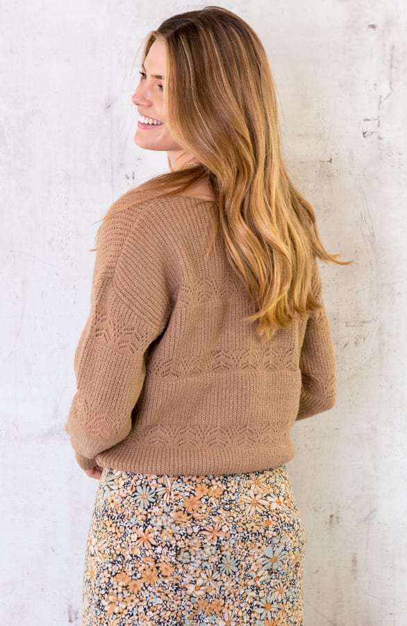 Gebreide Kanten Trui Camel – shoparchief, foto 3
