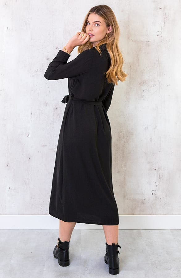 Knopen Jurk Lang Zwart – shoparchief, foto 3