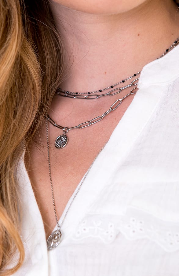 Layer Ketting Triple Zilver – shoparchief, foto 2