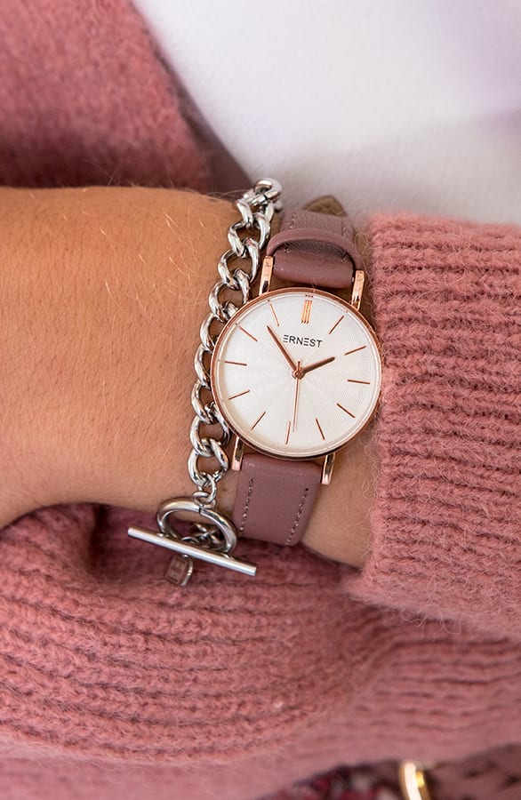 Leren Horloge Oud Roze – shoparchief, foto 2
