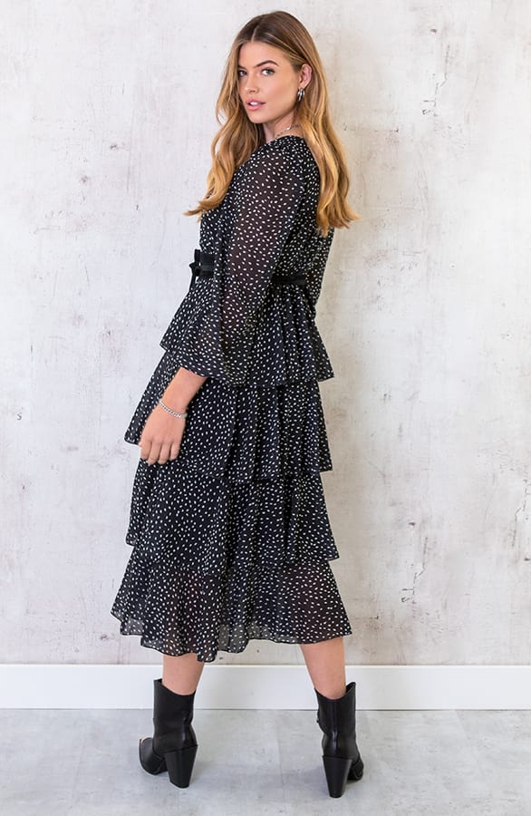 Maxi Laagjes Jurk Cheetah Zwart – shoparchief, foto 2