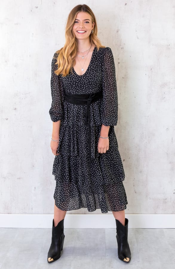 Maxi Laagjes Jurk Cheetah Zwart – shoparchief, foto 4
