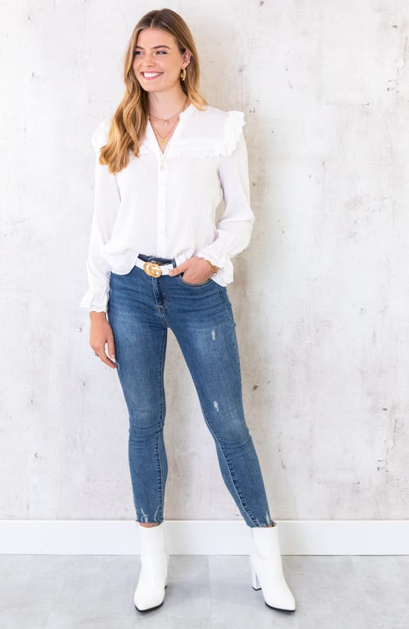 Skinny High Waisted Jeans Blauw – shoparchief, foto 2