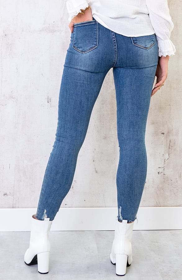 Skinny High Waisted Jeans Blauw – shoparchief, foto 3