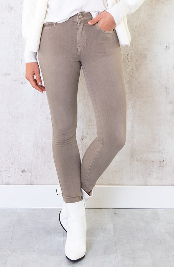 Skinny Spijkerbroek High Waist Taupe – shoparchief, foto 3