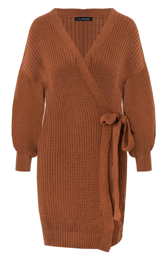 Strik Vest Gebreid Lang Cognac – shoparchief, foto 7