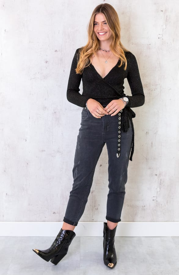 Strik Vest Lurex Zwart – shoparchief, foto 2