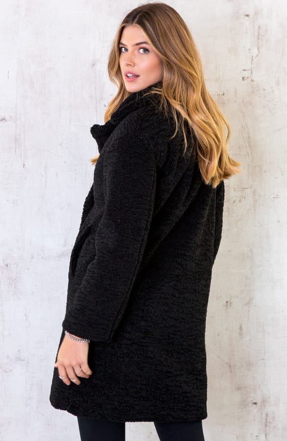 Teddy Coat Damen Schwarz, Shoparchiv, Foto 3