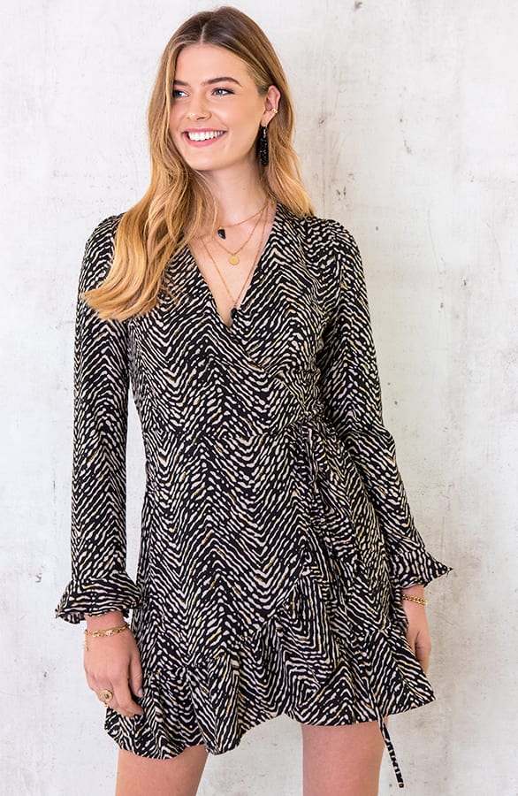 Wikkeljurk Zebra Deluxe Zwart Beige – shoparchief, foto 1